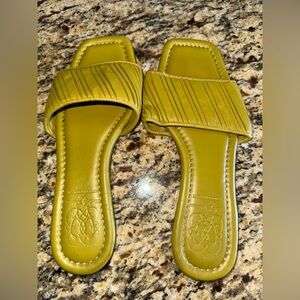 Olive Green Slide Sandals
